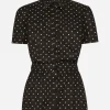 Cotton playsuit with polka-dot print