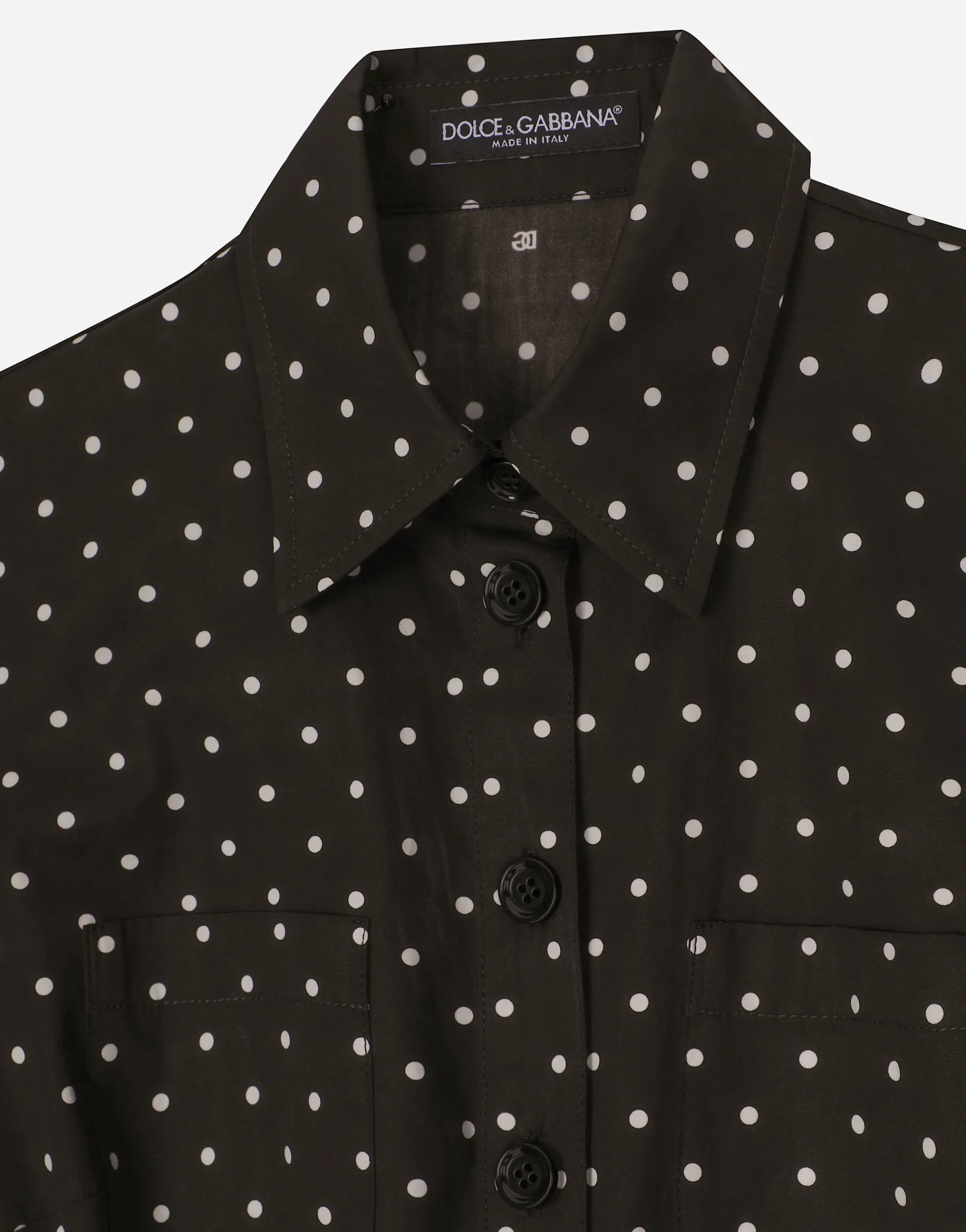 Cotton playsuit with polka-dot print