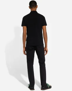 Cotton polo-shirt with DG logo embroidery