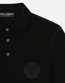 Cotton polo-shirt with DG logo embroidery