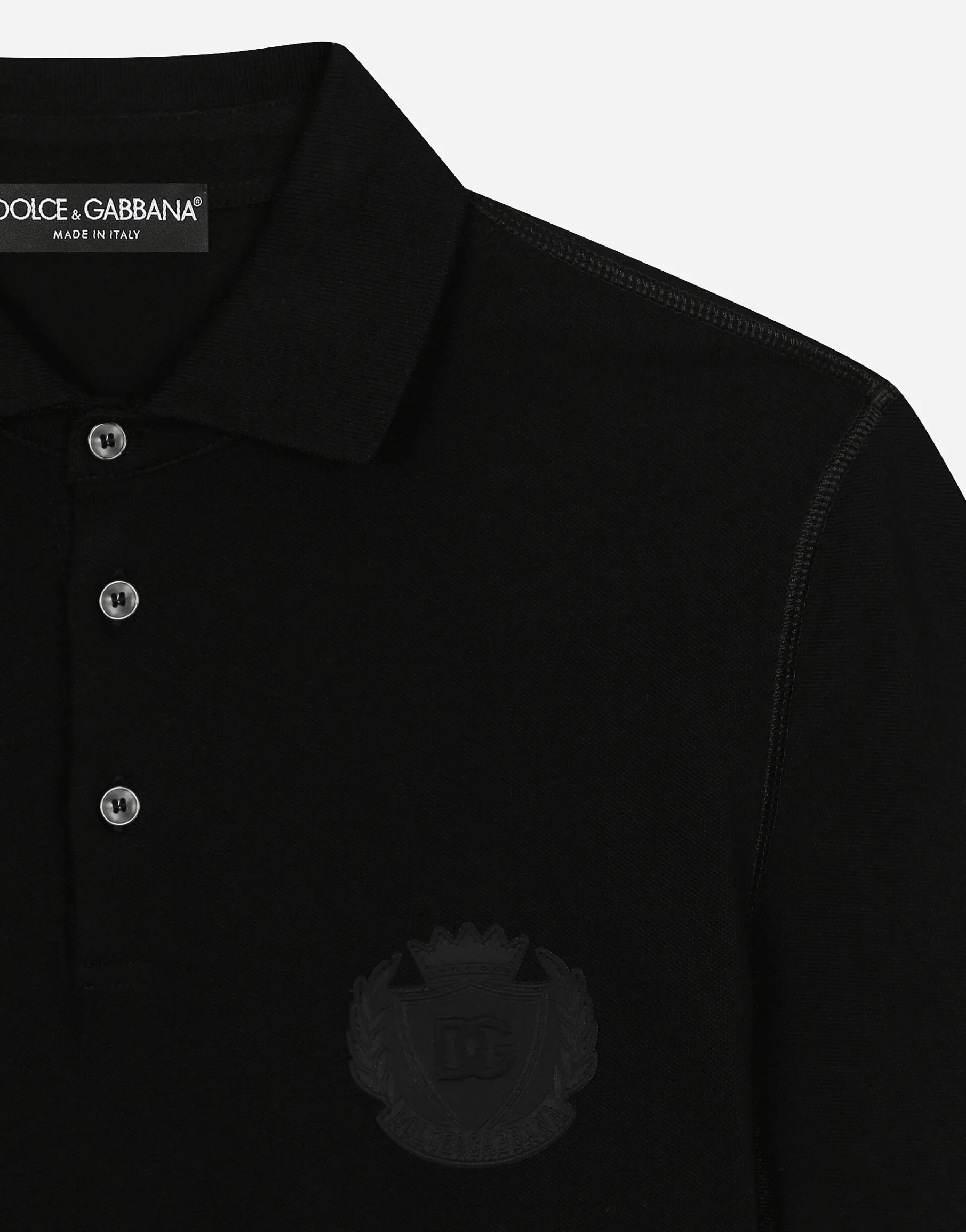 Cotton polo-shirt with DG logo embroidery
