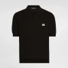 Cotton polo-shirt with logo tag