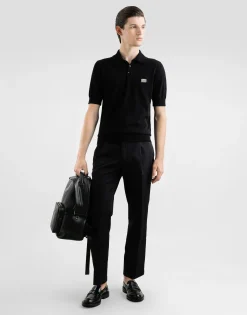 Cotton polo-shirt with logo tag