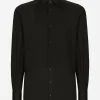 Cotton poplin Gold-fit tuxedo shirt