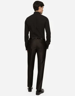 Cotton poplin Gold-fit tuxedo shirt