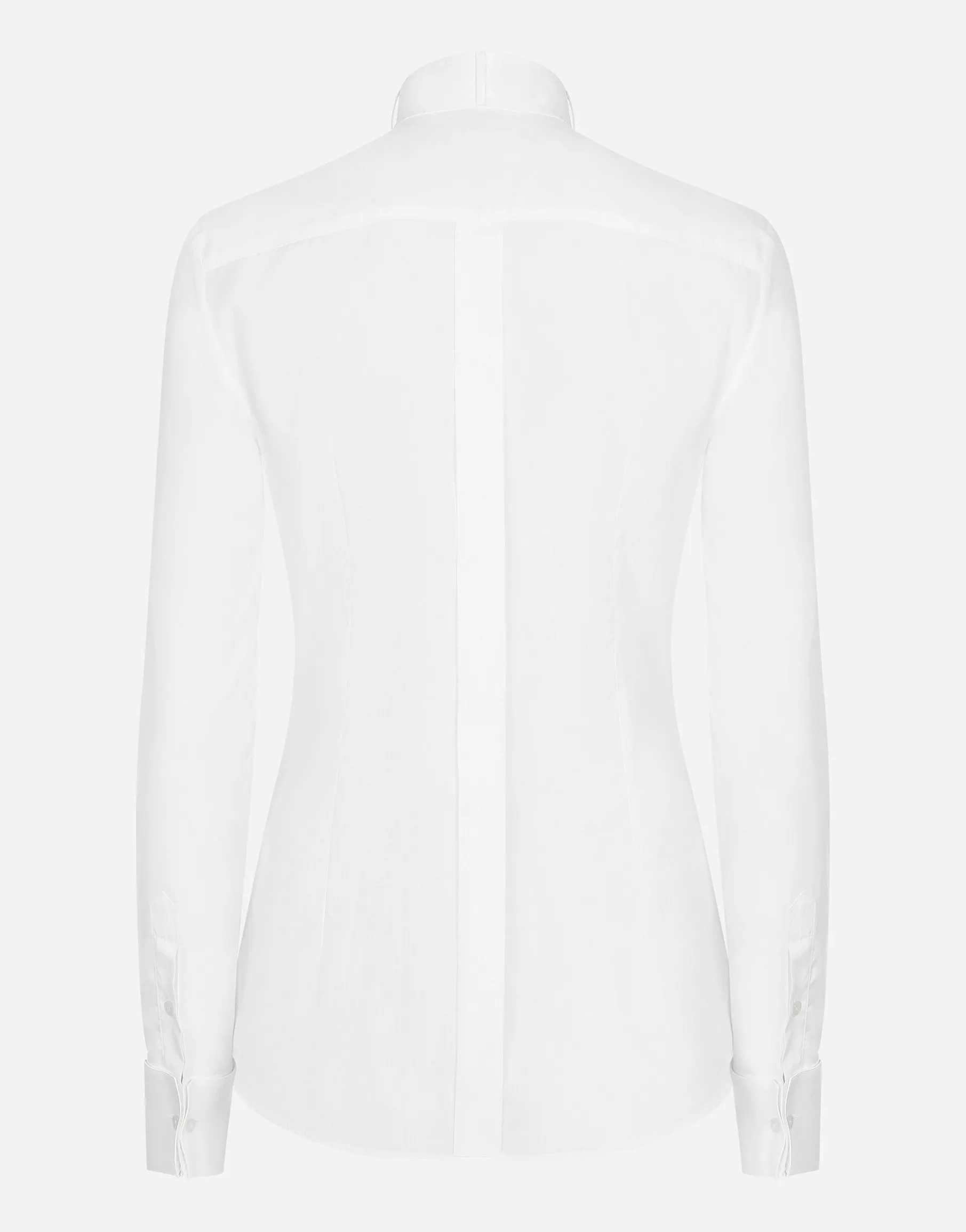 Cotton poplin shirt with piqué shirt front