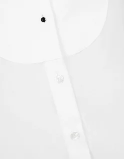 Cotton poplin shirt with piqué shirt front
