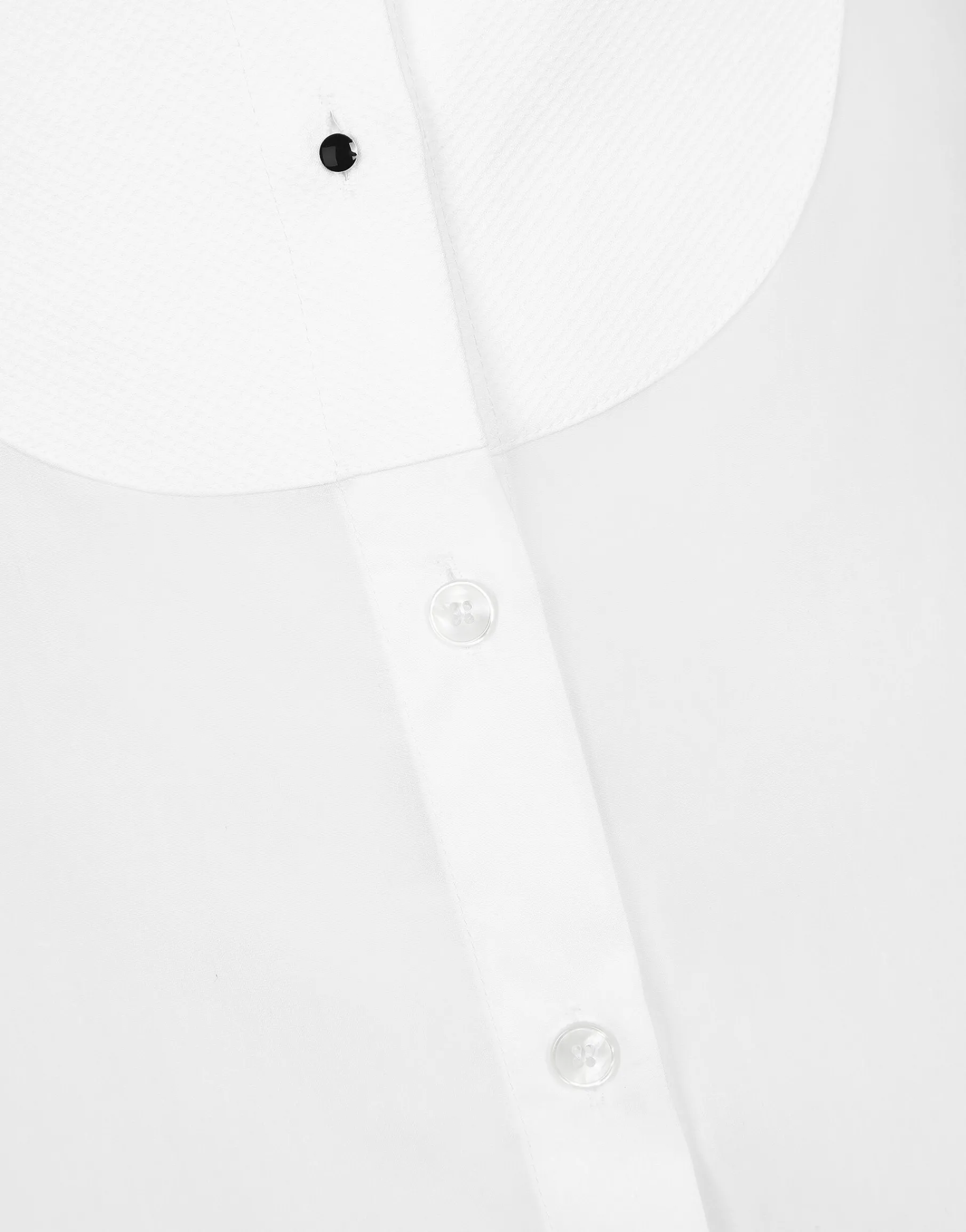 Cotton poplin shirt with piqué shirt front