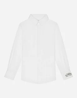 Cotton poplin tuxedo shirt