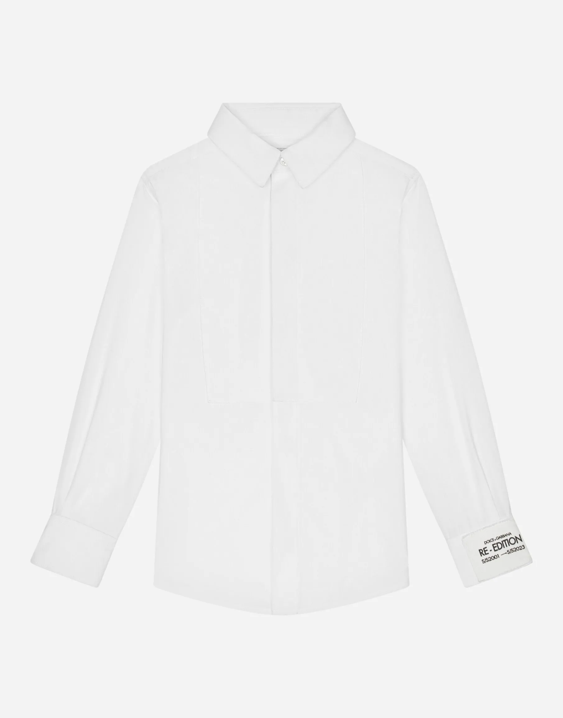 Cotton poplin tuxedo shirt