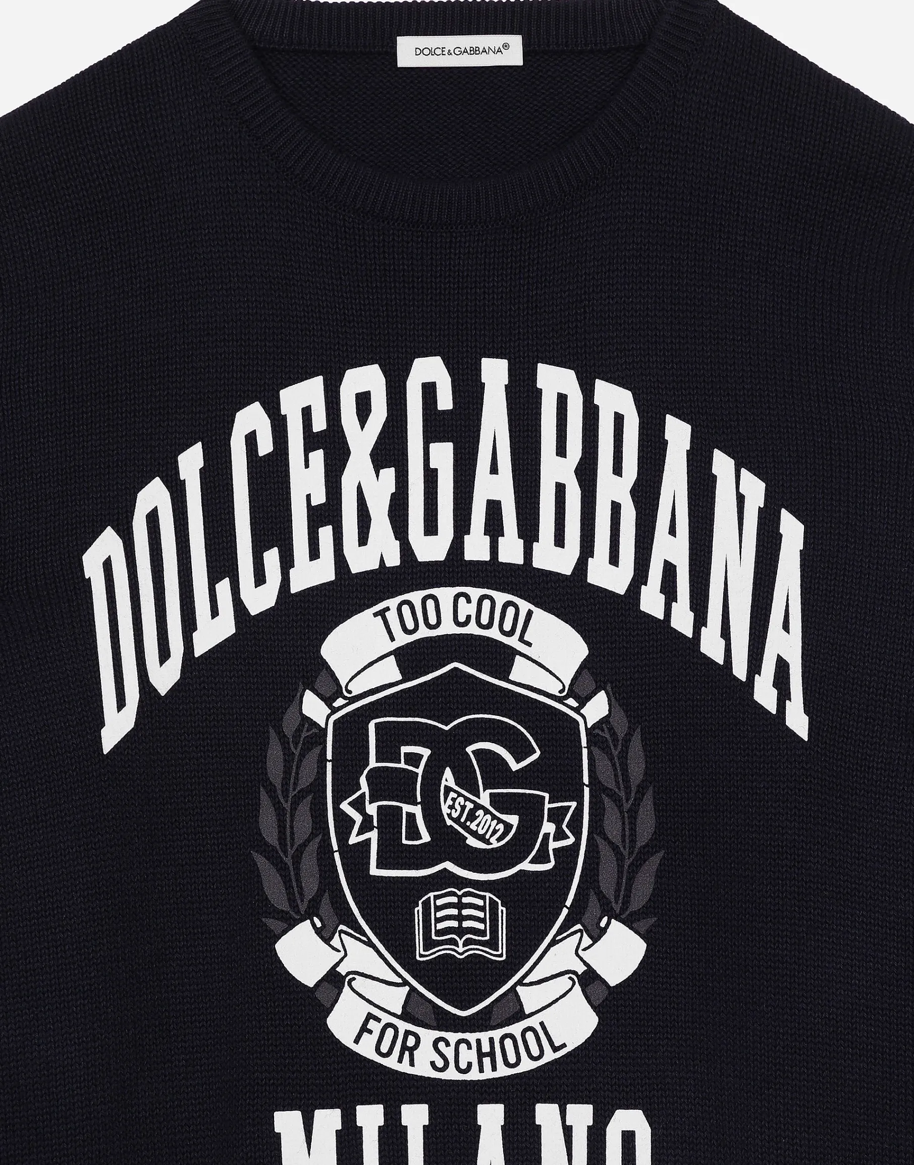 Cotton pullover with Dolce&Gabbana logo