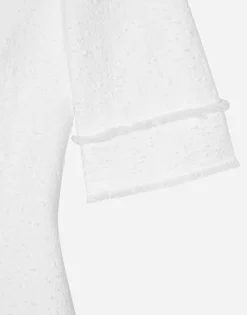 Cotton raschel tweed calf-length dress