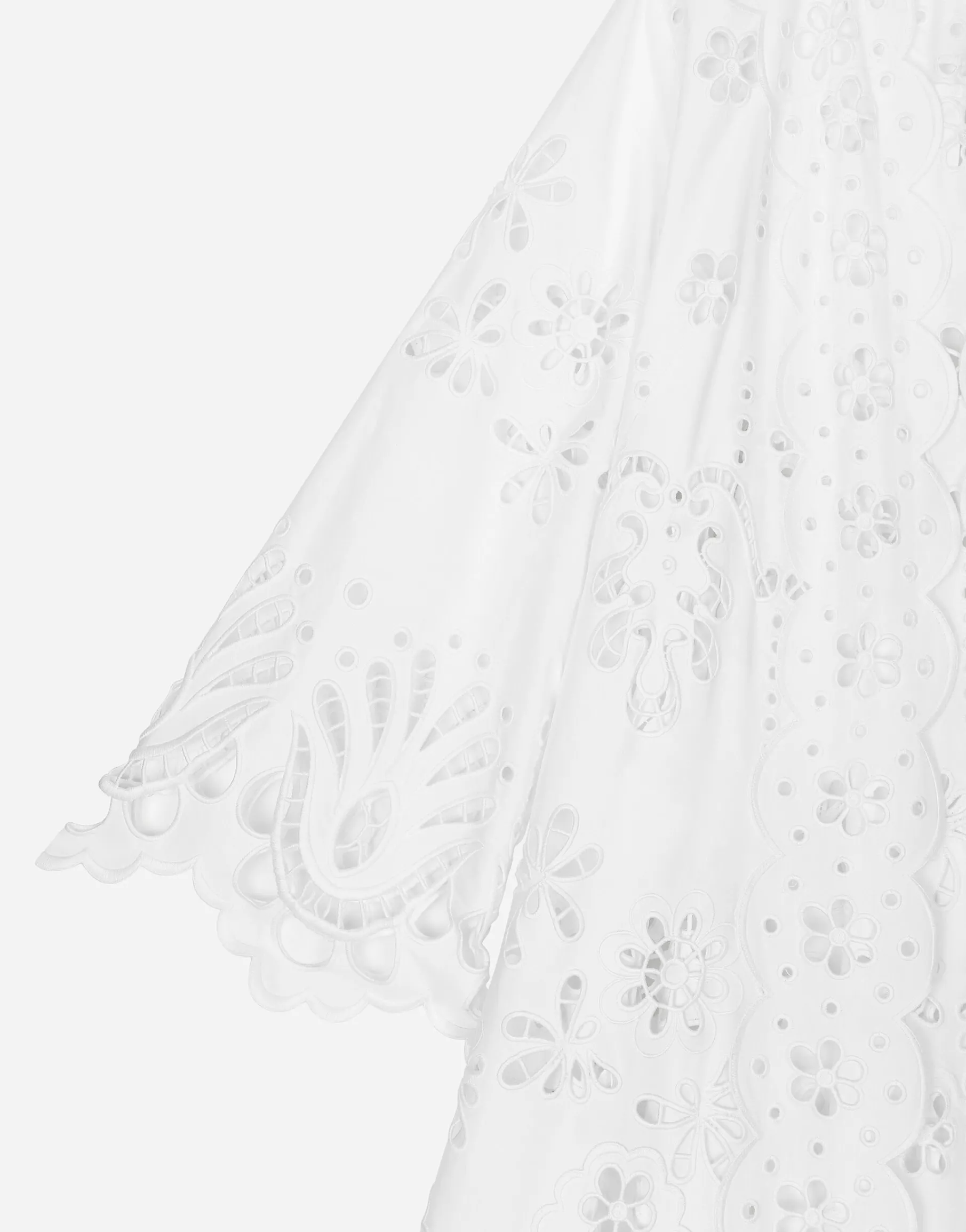 Cotton robe coat with macramé embroidery