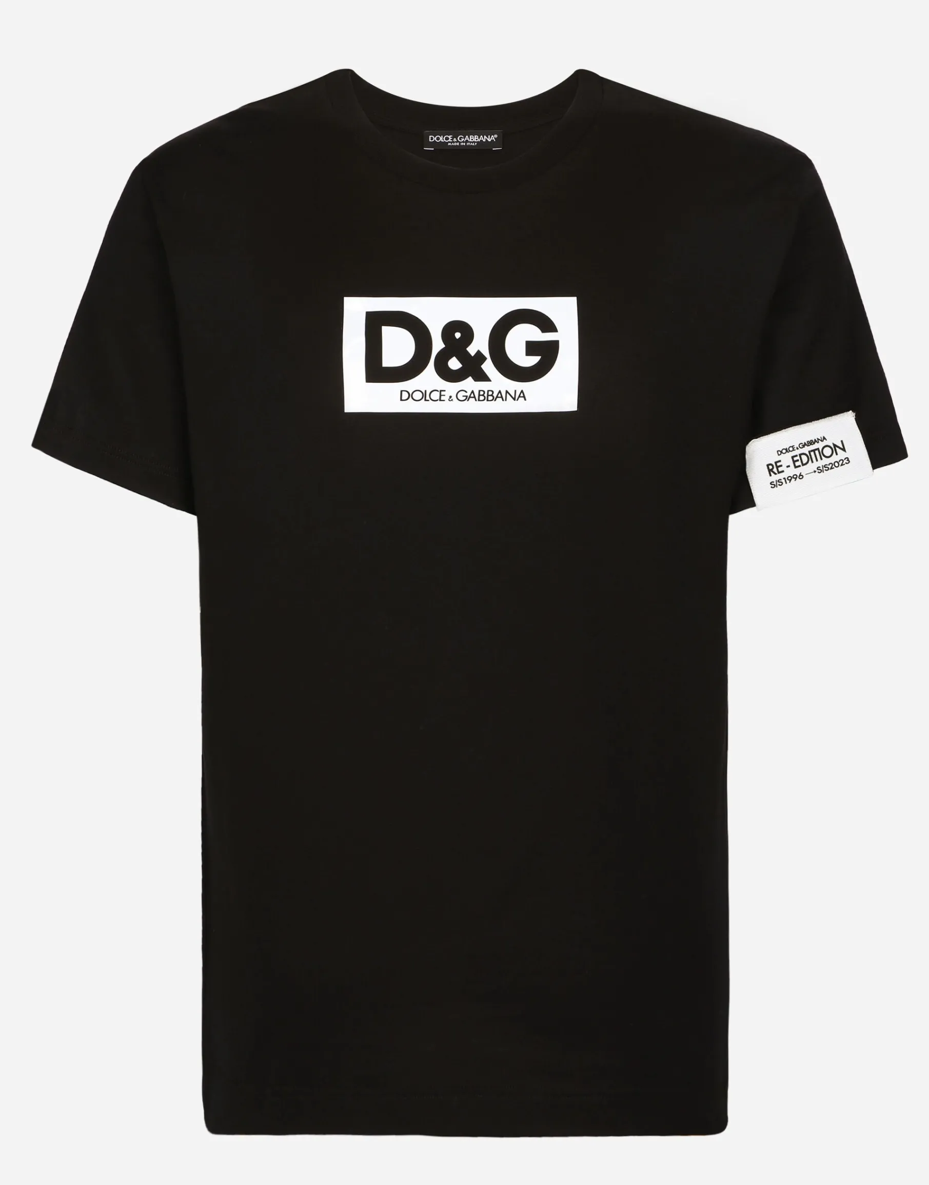 Cotton round-neck T-shirt with patch