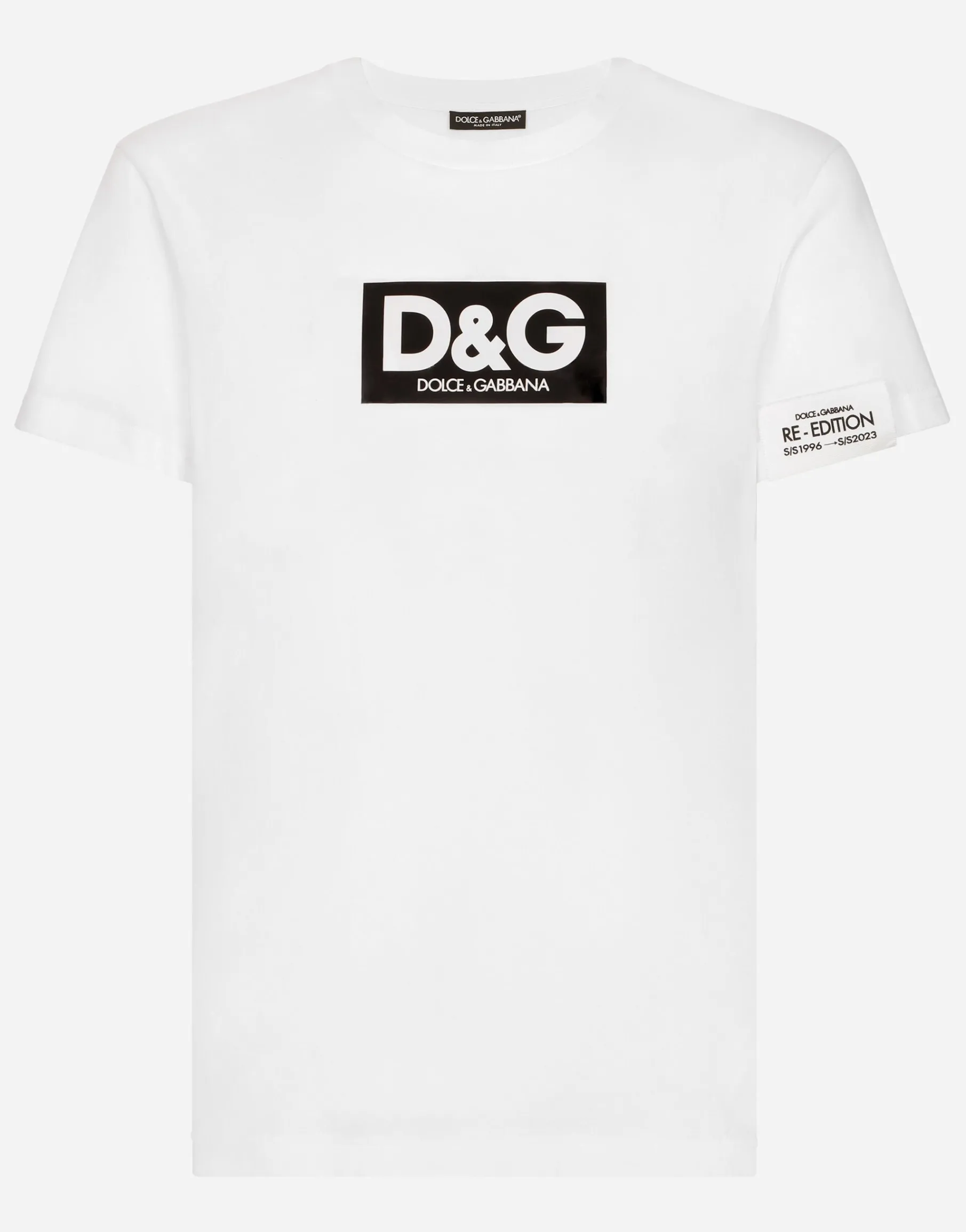 Cotton round-neck T-shirt with patch