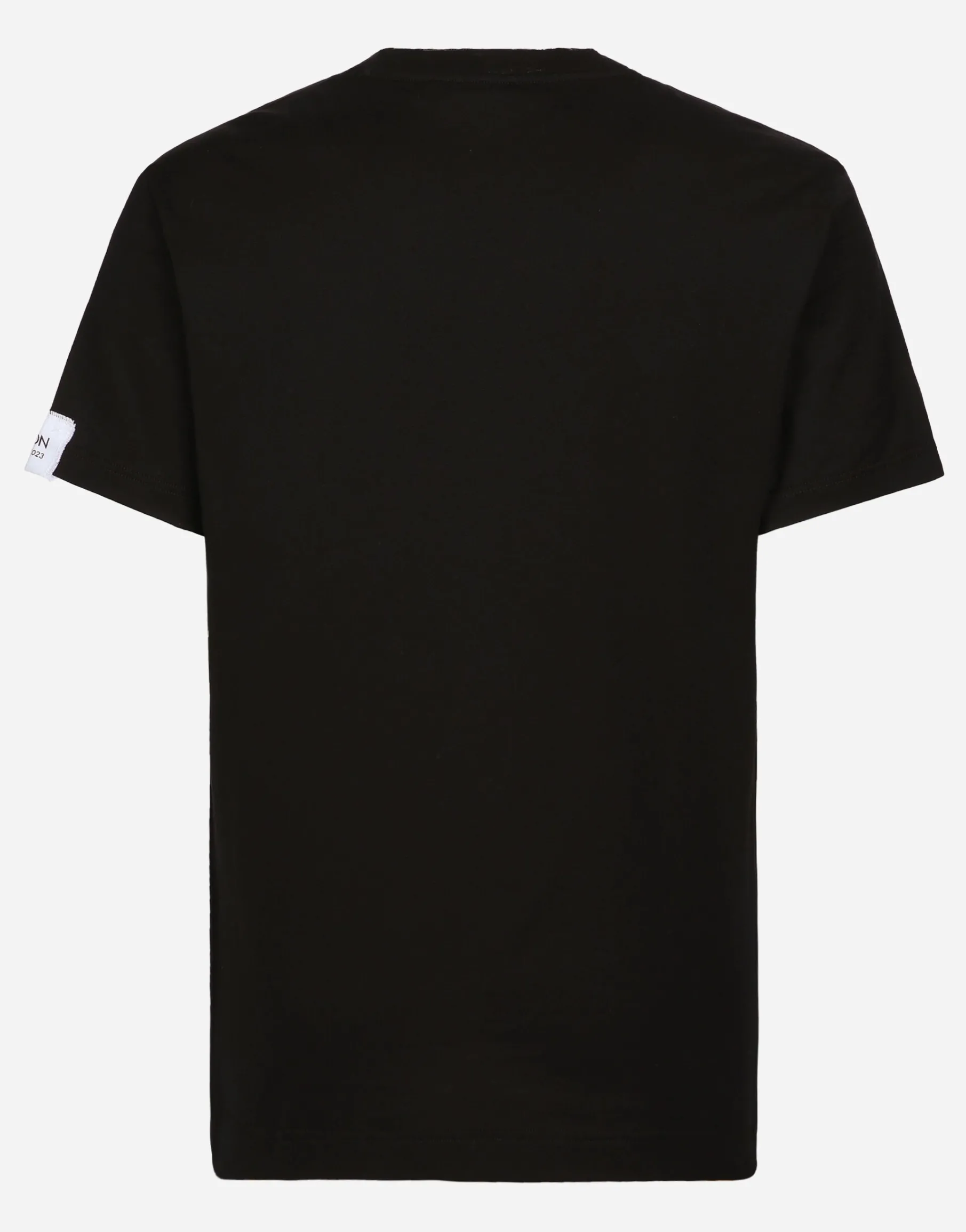 Cotton round-neck T-shirt with patch