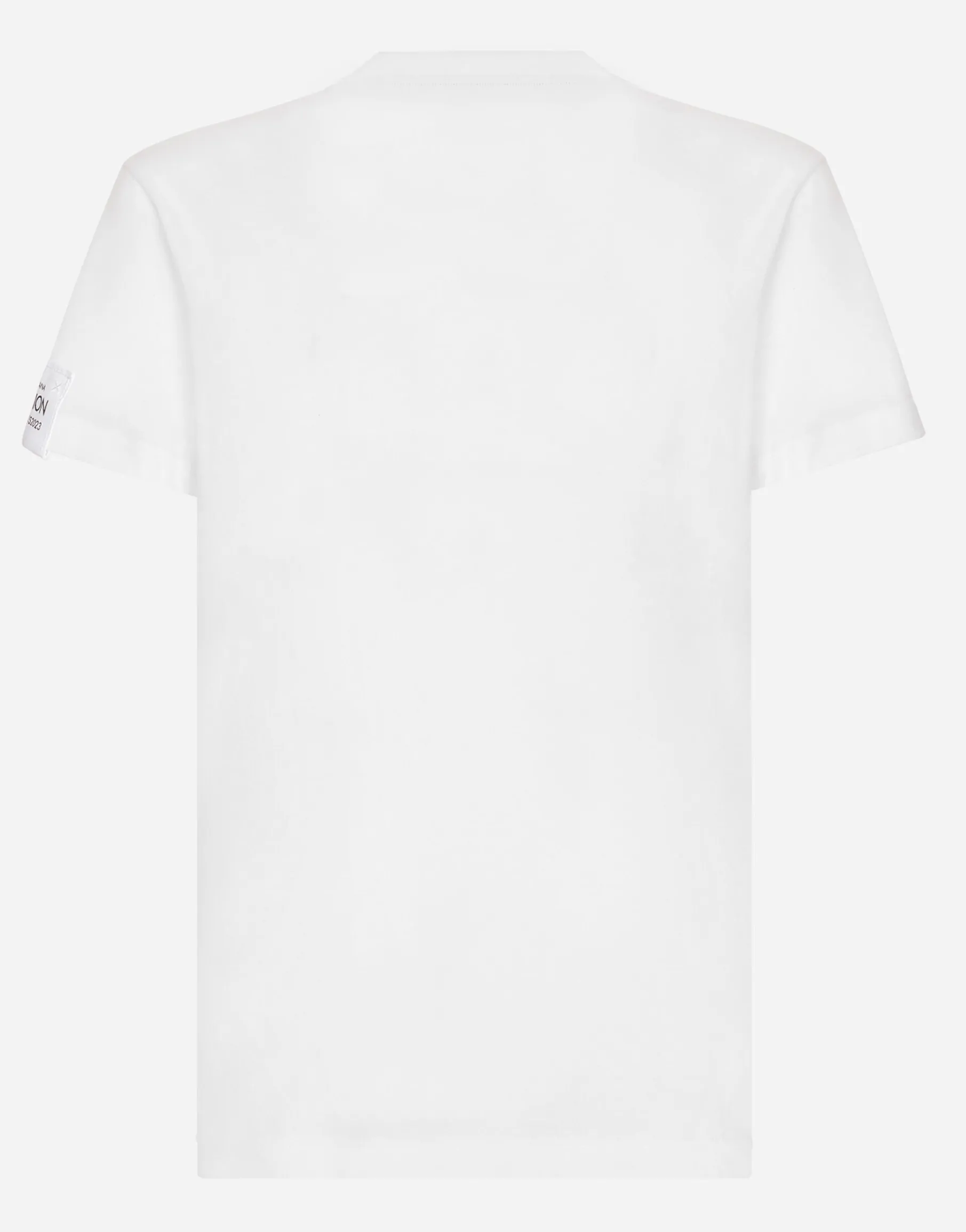 Cotton round-neck T-shirt with patch