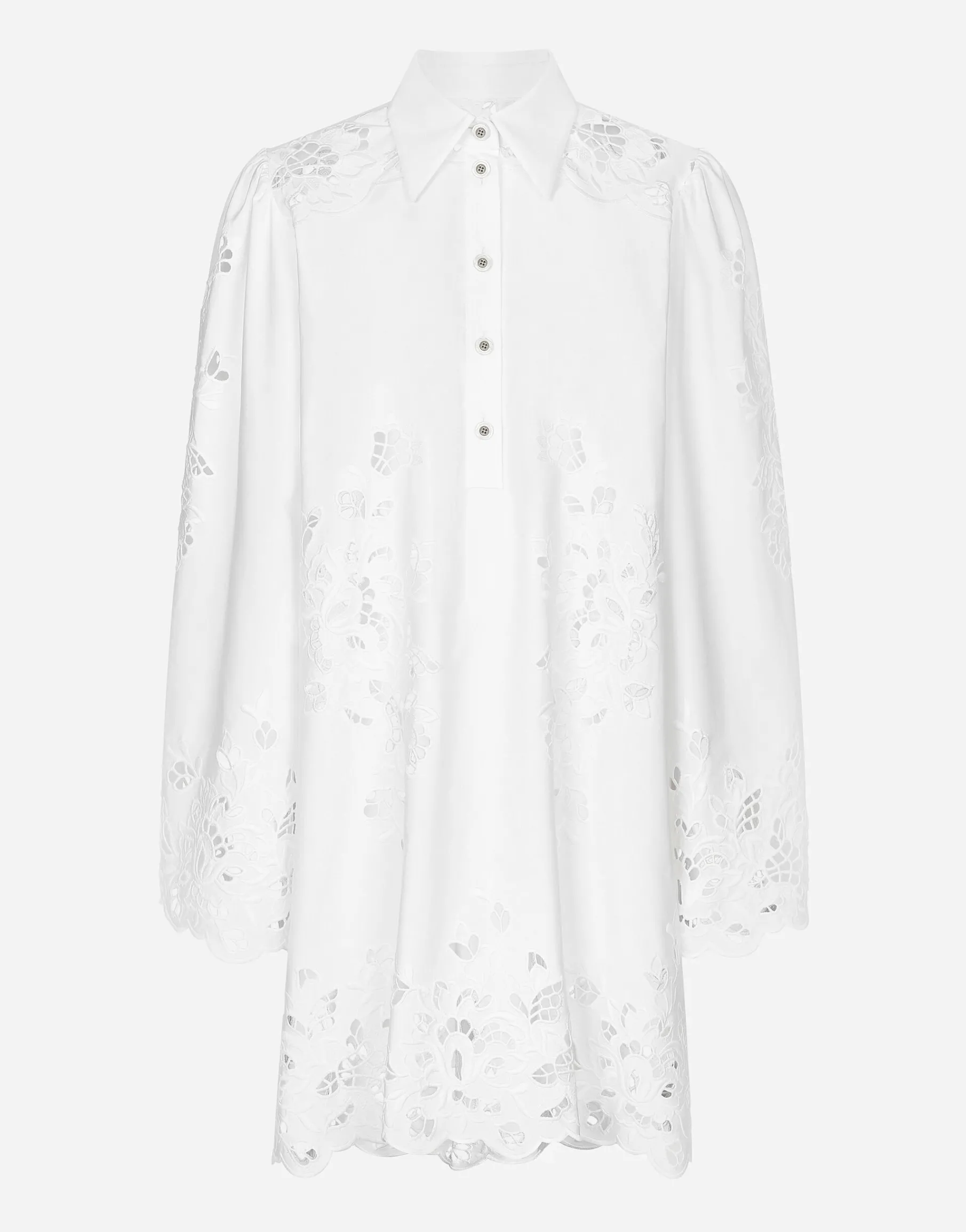 Cotton shirt dress with cut-out detailing