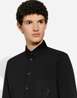 Cotton shirt with DG embroidery