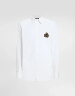 Cotton shirt with heraldic patch