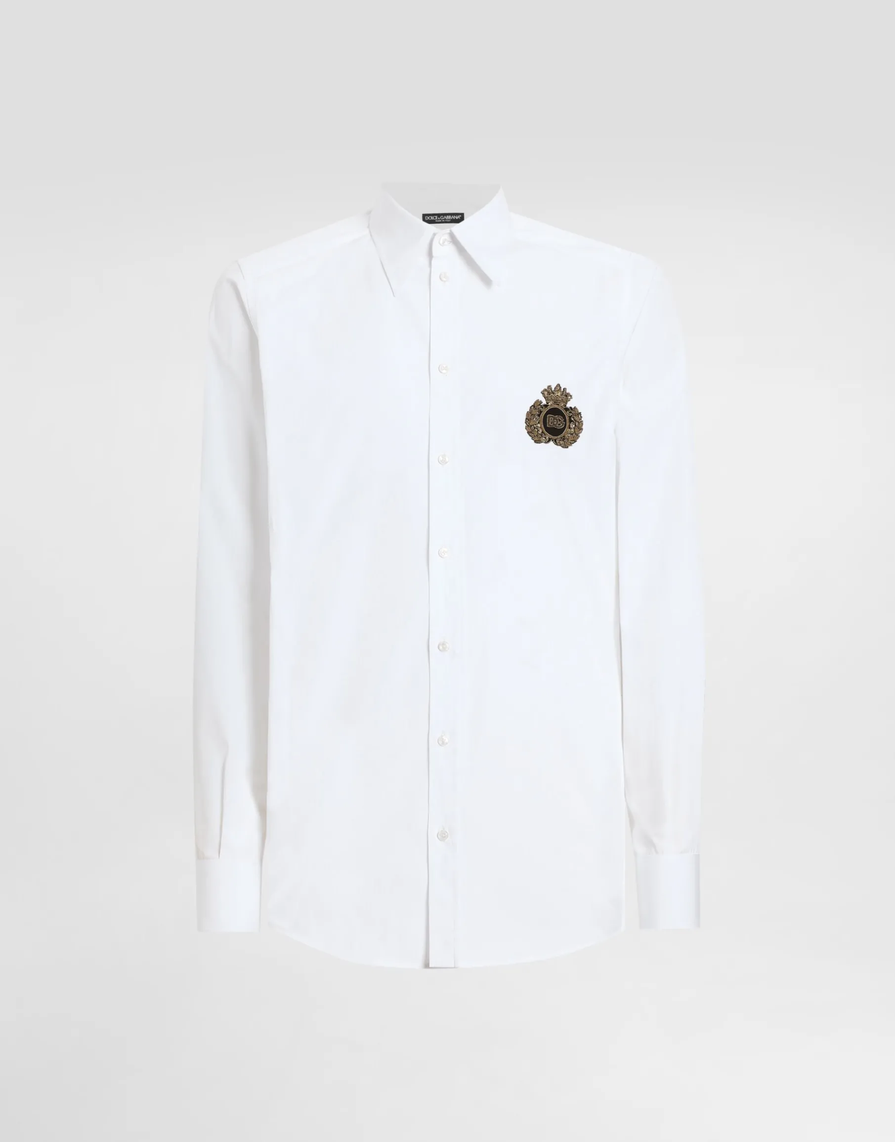 Cotton shirt with heraldic patch