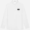 Cotton shirt with logo tag