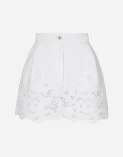 Cotton shorts with cut-out detailing