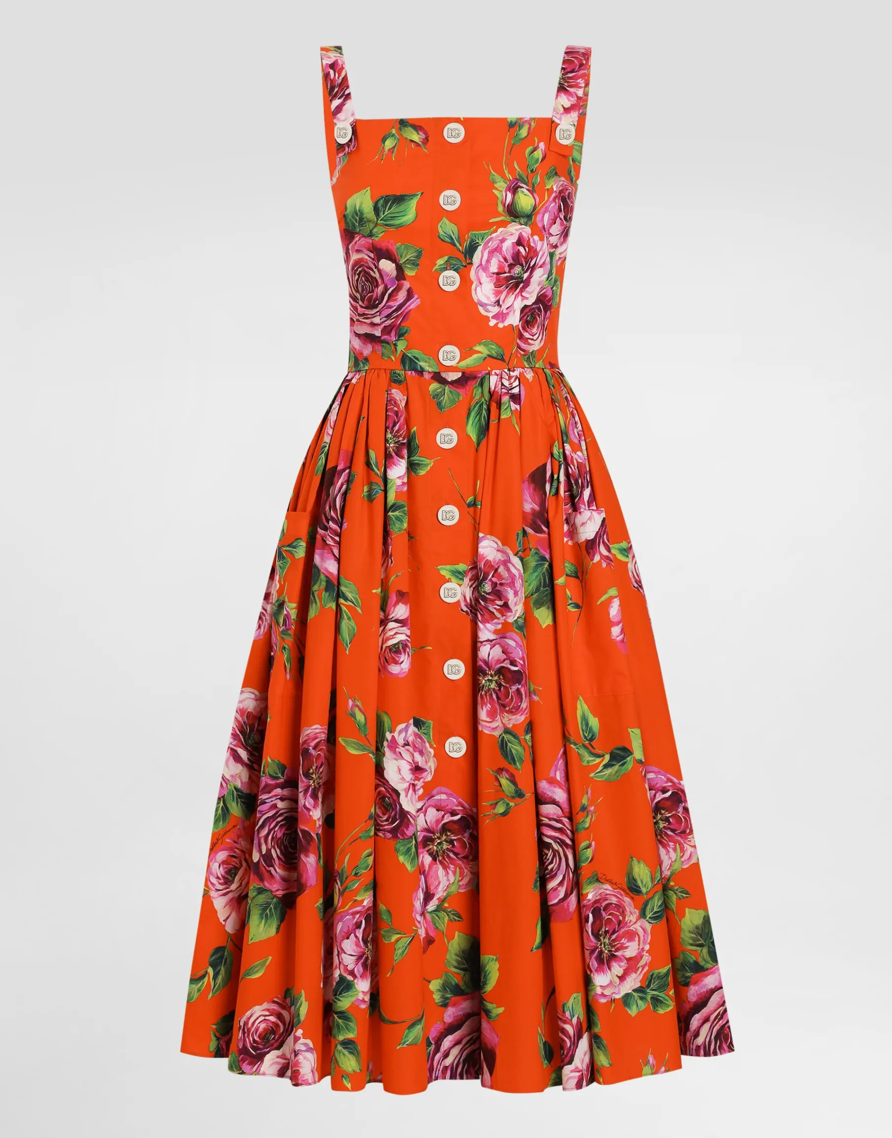 Cotton sundress with rose print
