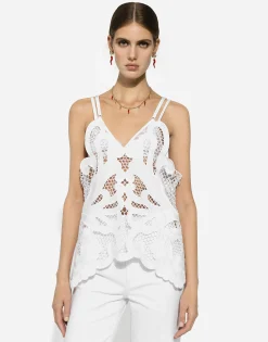 Cotton top with cut-out detailing