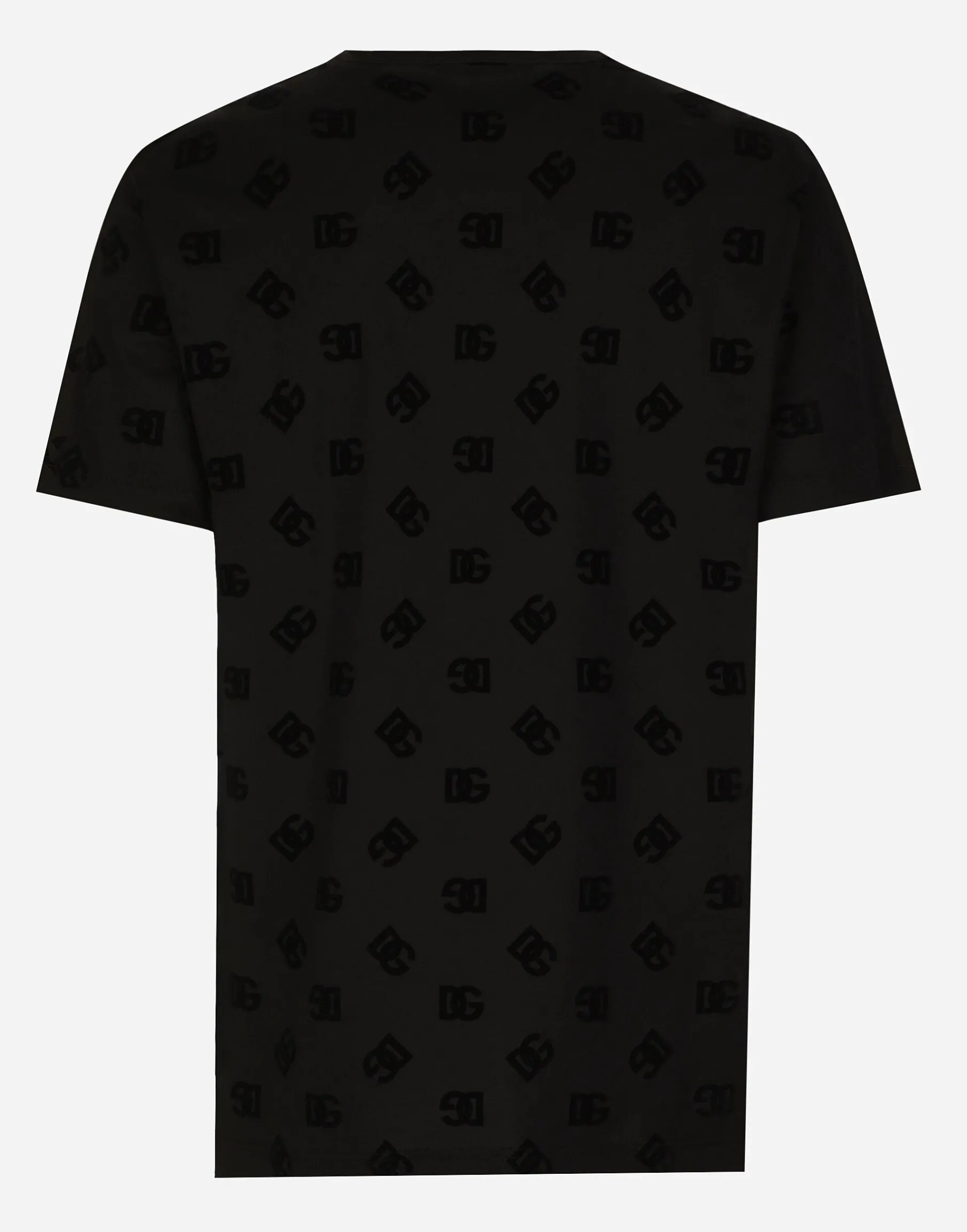Cotton T-shirt with all-over flocked DG print
