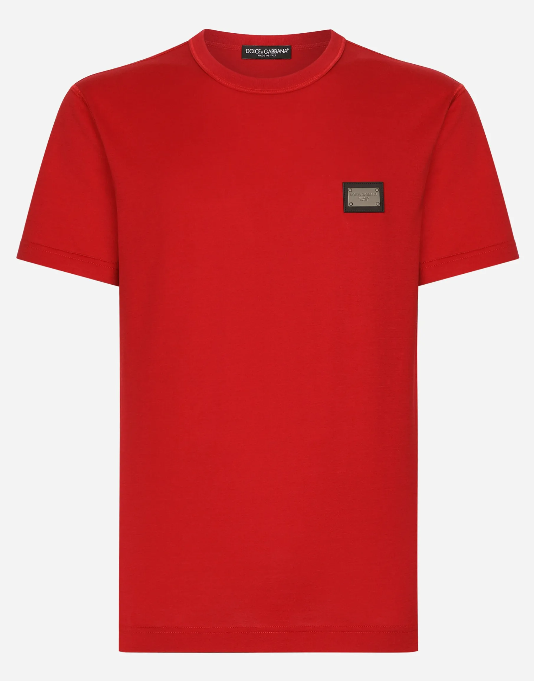 Cotton T-shirt with branded tag