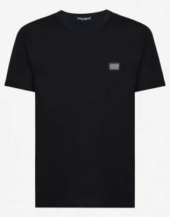 Cotton T-shirt with branded tag