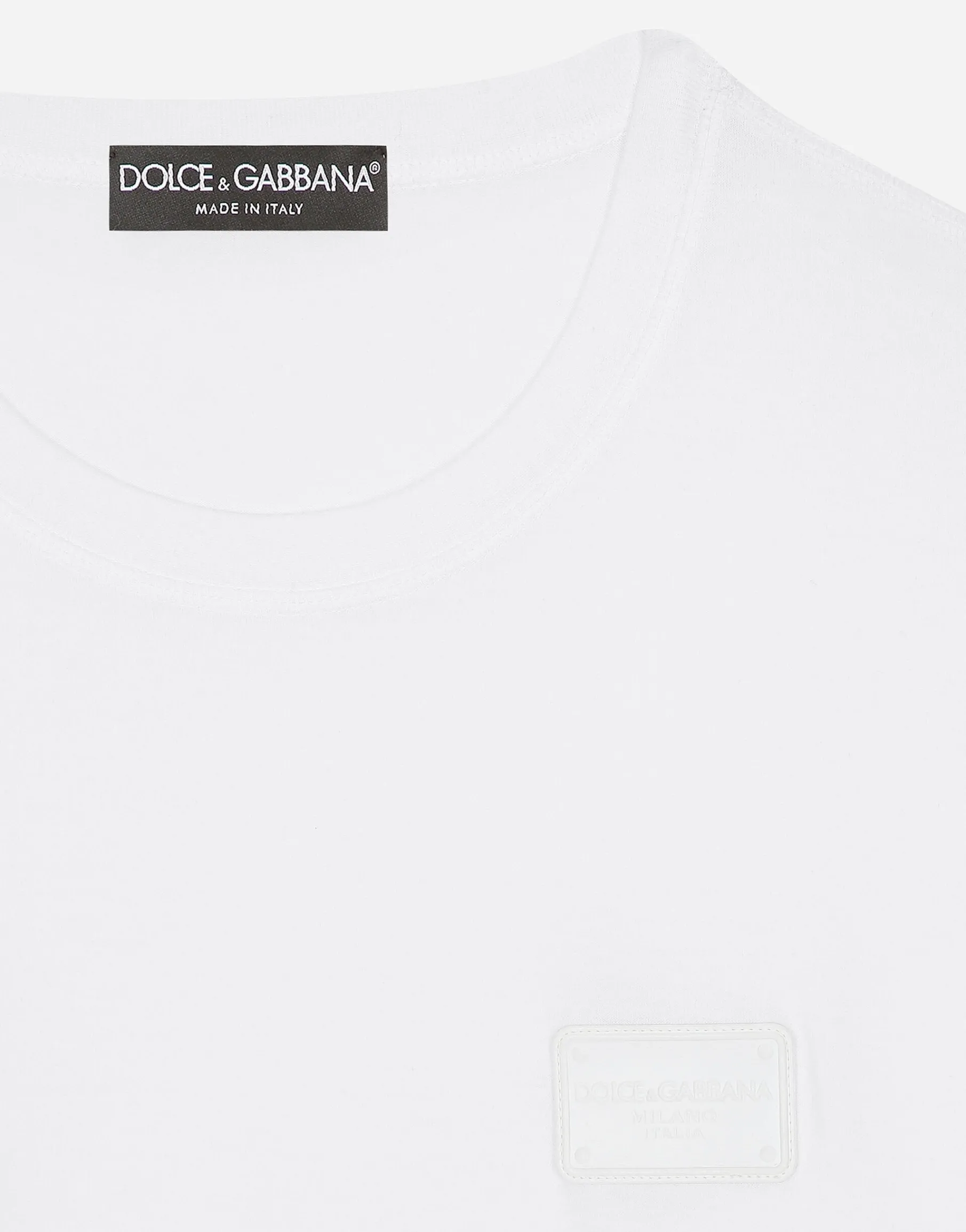 Cotton T-shirt with branded tag