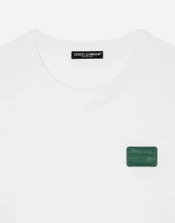 Cotton T-shirt with branded tag
