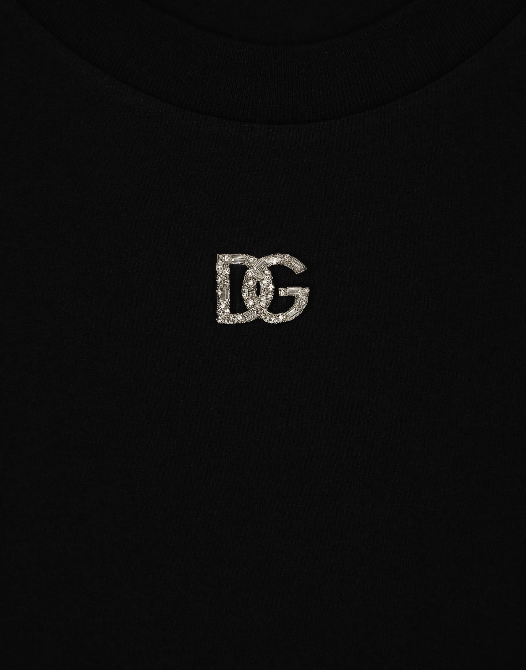 Cotton T-shirt with Crystal DG logo