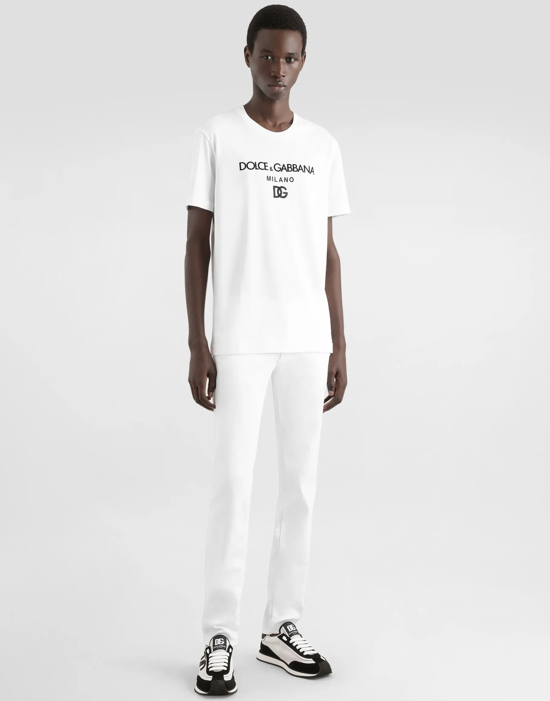 Cotton T-shirt with DG embroidery