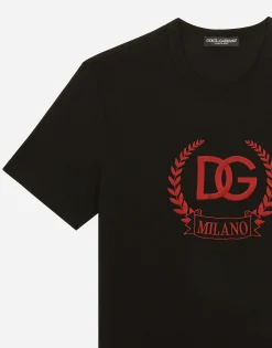 Cotton T-shirt with DG Milano logo embroidery