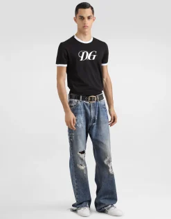 Cotton T-shirt with DG print