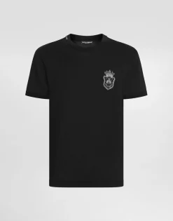 Cotton T-shirt with heraldic patch