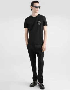 Cotton T-shirt with heraldic patch