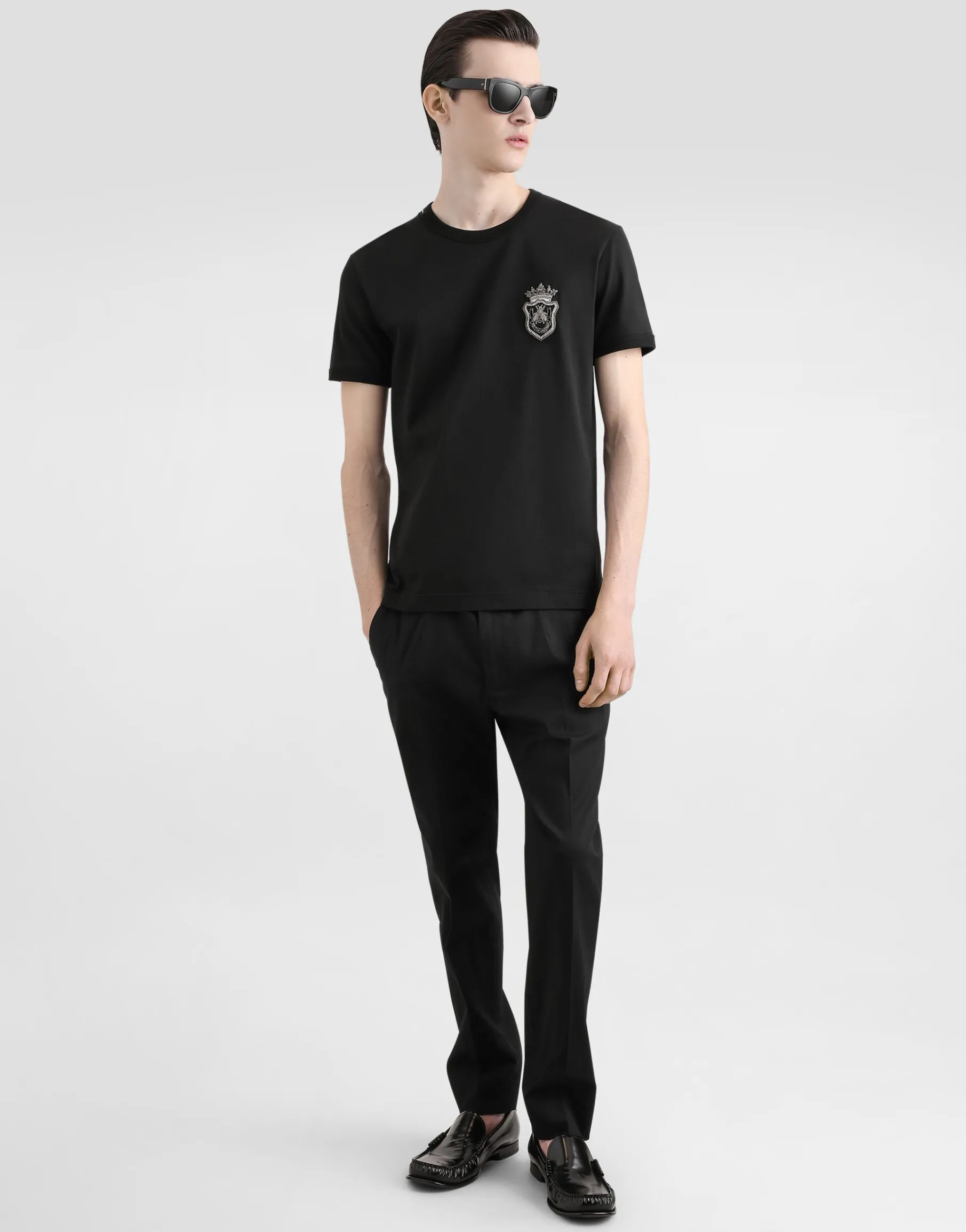 Cotton T-shirt with heraldic patch