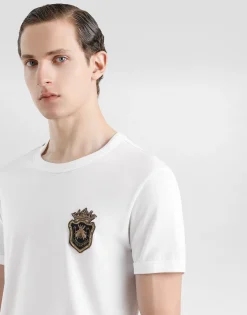 Cotton T-shirt with heraldic patch