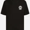 Cotton T-shirt with logo embroidery