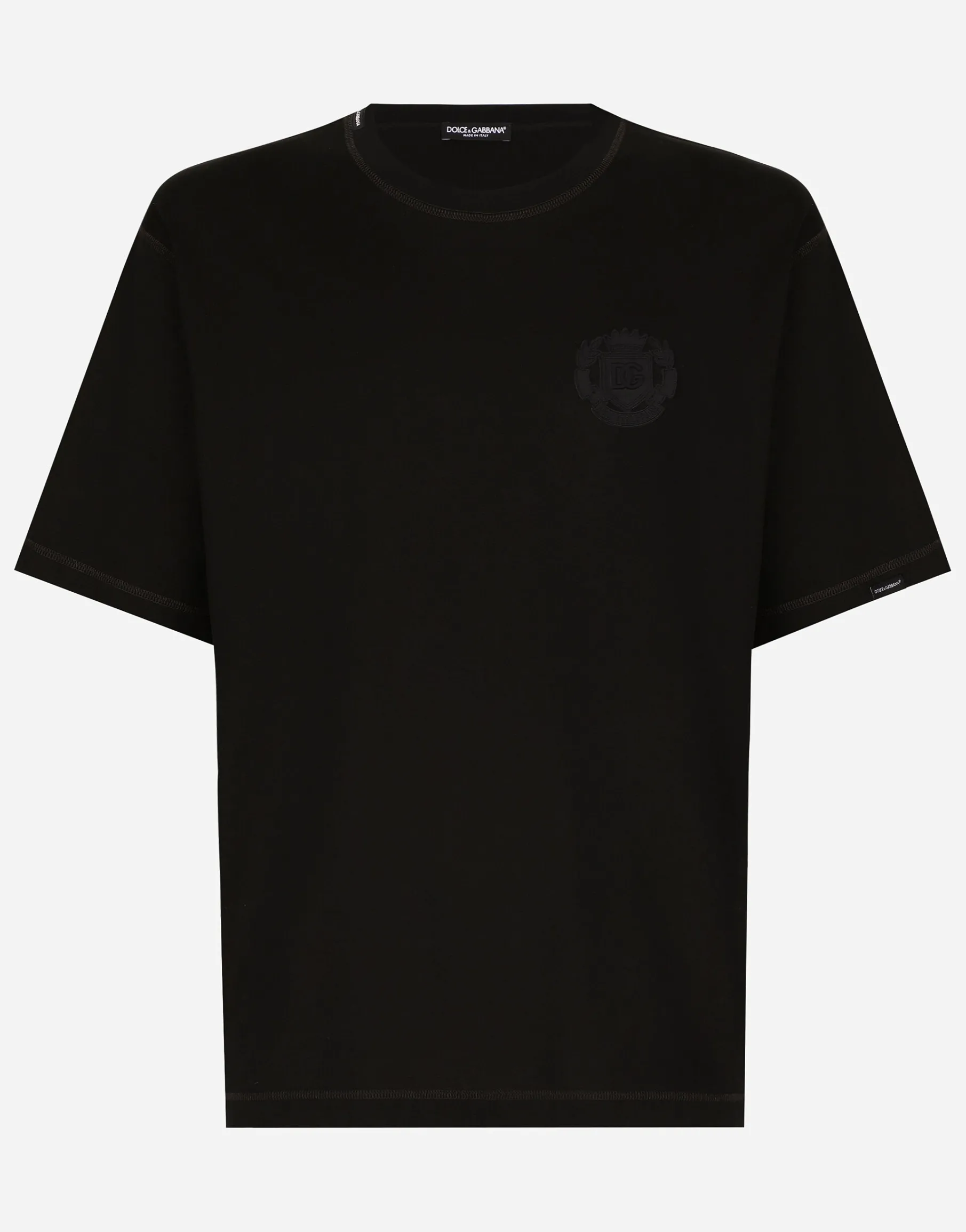 Cotton T-shirt with logo embroidery