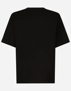 Cotton T-shirt with logo embroidery