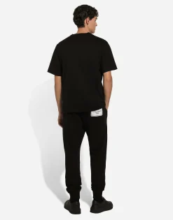 Cotton T-shirt with logo embroidery