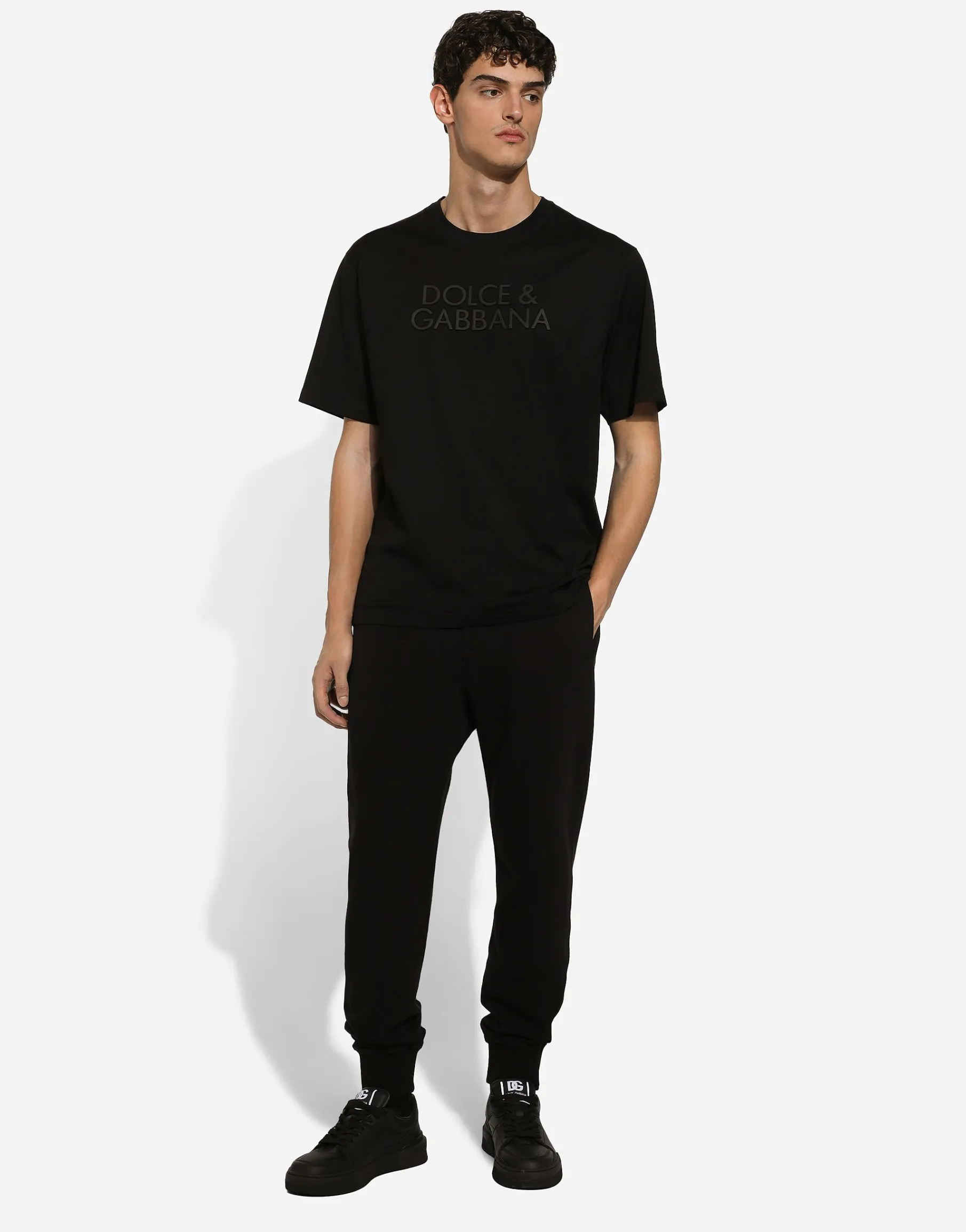 Cotton T-shirt with logo embroidery