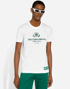 Cotton T-shirt with logo print