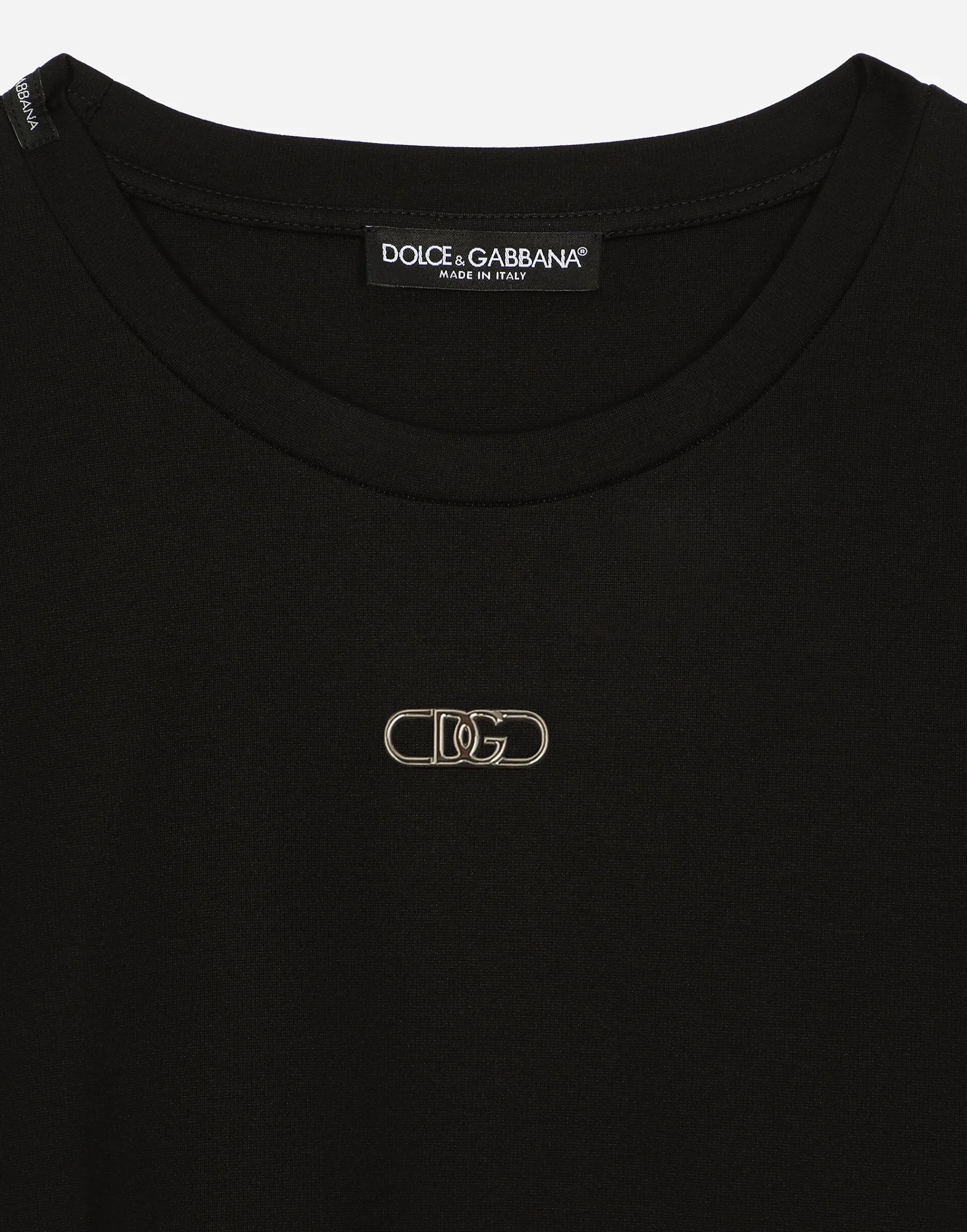 Cotton T-shirt with metal logo