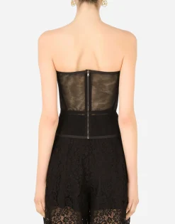Cotton tulle bustier top